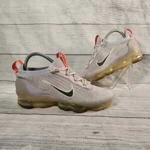 Nike Air Vapormax 2021 FK Women's 8 Grey Lavender Orange Sneakers DC4112-003